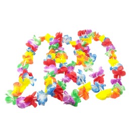 R&F srls 24 Hawaiian Double Leaf Necklaces Hawaiian Artificial Flowers Hawaiian Party