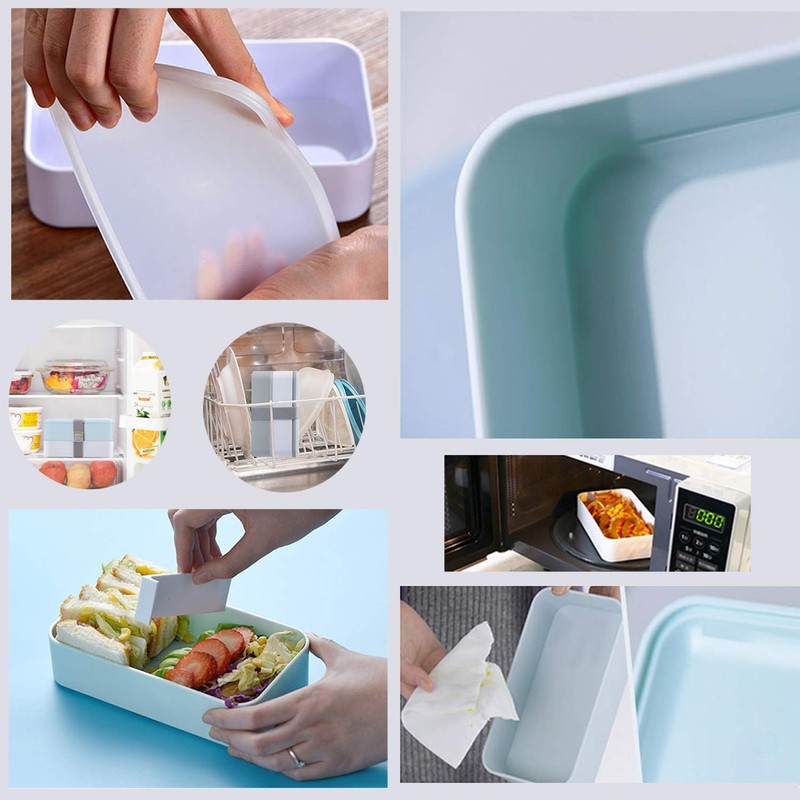 PuTwo Bento Box Lonchera de 2 niveles, sin derrames, para