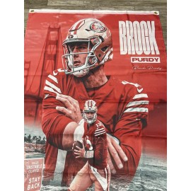 San Francisco 49ers Brock Purdy Flag 3' x 5' Banner Quest For 6 2023 Kittle Bose