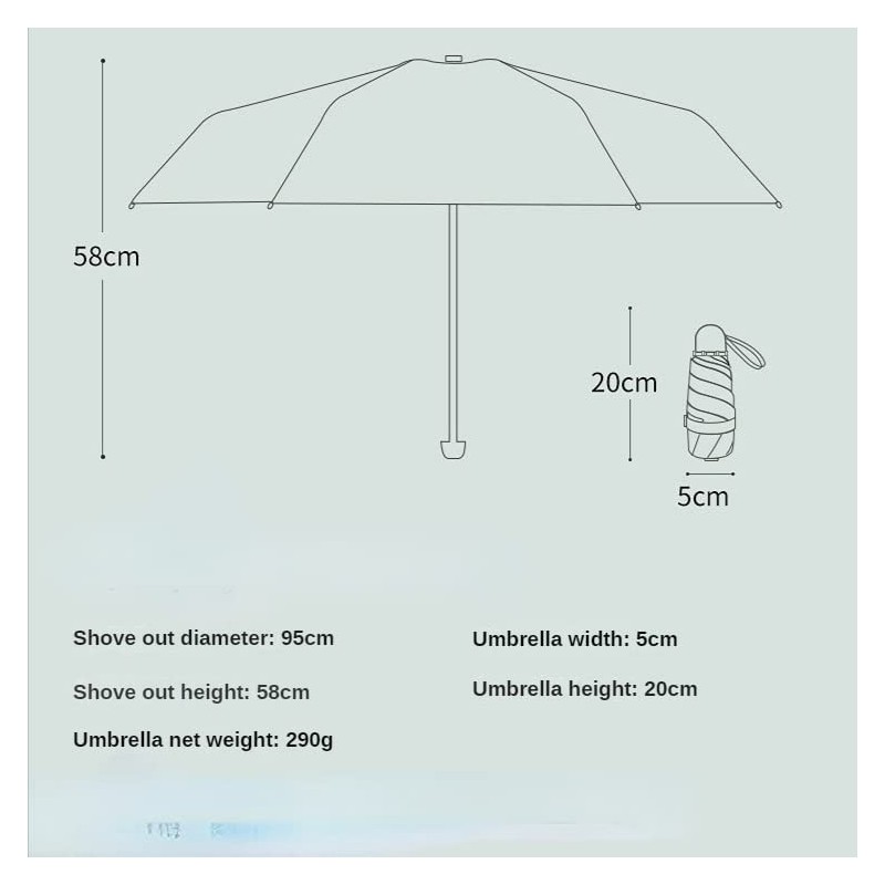 NW 1776 UV Shade&Rain Proof Foldable Umbrella&Storage Box, 20cm Portable