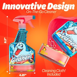 PeerBasics Gunk Getter Spray Bottle with Microfiber Cap 16oz All Purpose Cleaner Citrus (2 Pack)