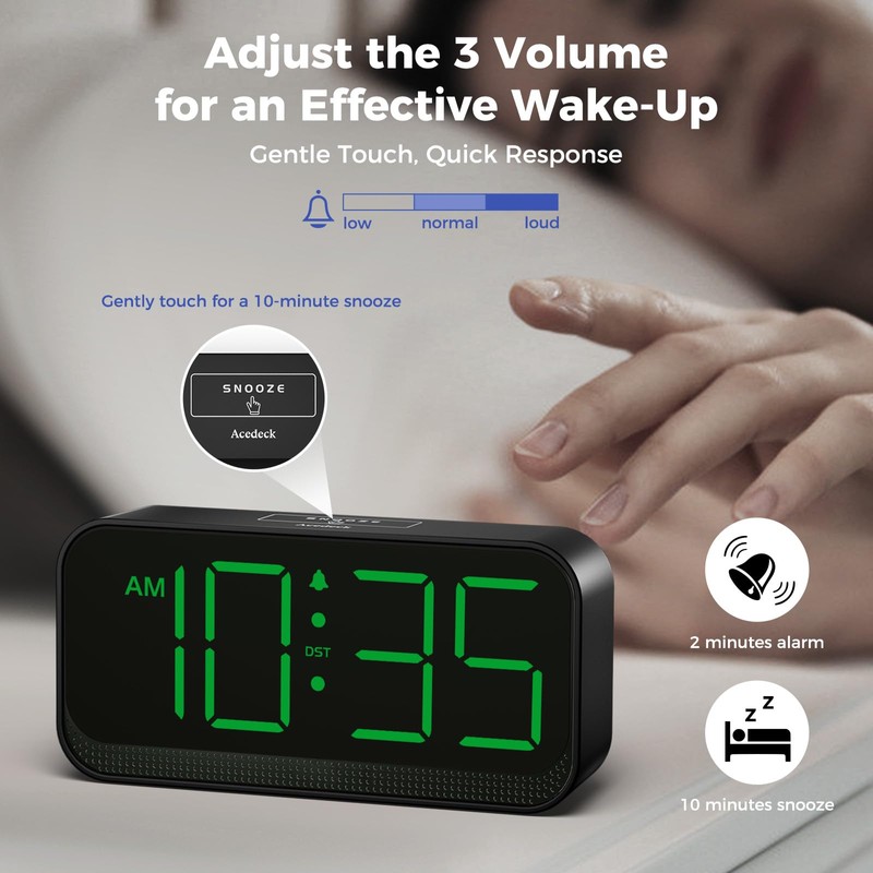 Battery Operated Digital Clock: Cordless Small Alarm Clock for Bedroom