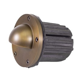 Lumen Logic 12V Brass In-Ground Well Light (Beacon Top) with 5W 2700K MR16 LED Bulb & PVC Sleeve