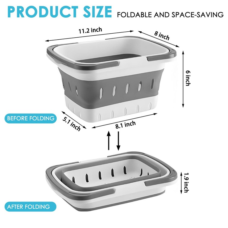 Portable Shower Caddy Tote – Collapsible Plastic Basket with Handles,