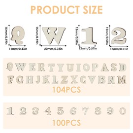 Pack of 204 Wooden Letters and Wooden Numbers Set of Wooden Letters and Wooden Numbers, Letters (A-Z) and Numbers (0-9) Made of Wood, Ideal for Decoration, Early Childhood Learning and DIY Craft