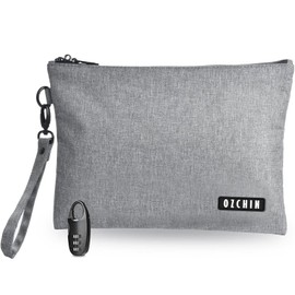 OZCHIN Smell Proof Bag Travel Storage Case Activated Charcoal Pouches Durable Odorless Medicine Organizer (Grey, 11 x 8 inches)