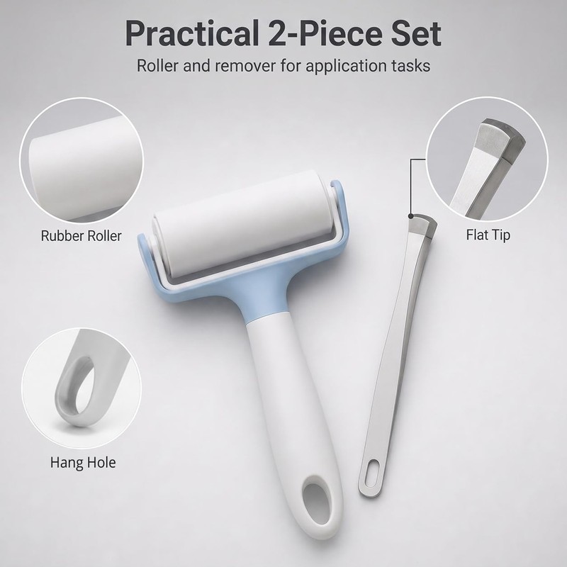 QWORK® Brayer Roller Applicator and Remover Set, Compatible with Cricut/Silhouette/Brother
