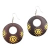 Idin Jewellery - Organic hand-painted spiral sun open disc wooden