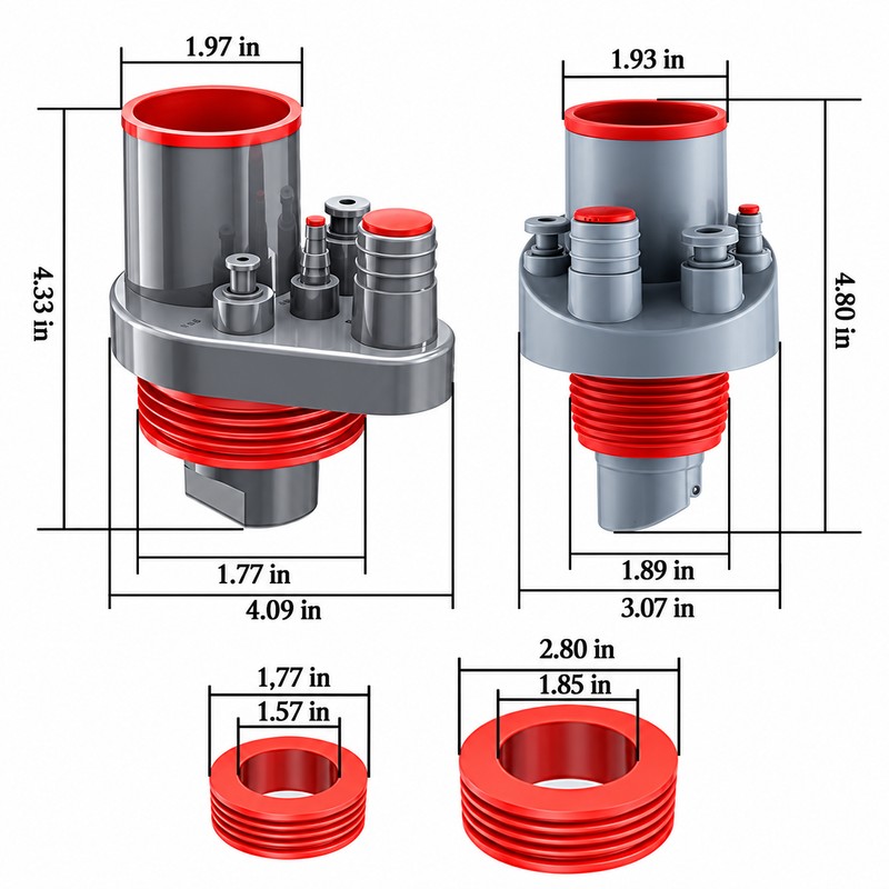 5-in-1 Kitchen Drain Connector for Sink Appliances – Multi-Port Odor-Blocking