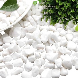 dellyy Small White Decorative Stones, 1000 g, Mini Pebbles, Vase Filler Decorative Stones, Garden Decorative Stones, White Small Decorative Gravel, Marble Gravel 10-30 mm, White Small Decorative