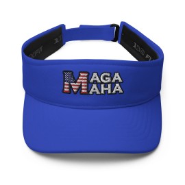 My Patriots Closet TRUMP KENNEDY MAGA MAHA RFK Visor American flag Mens/Womens Golf viser sun hat - Royal