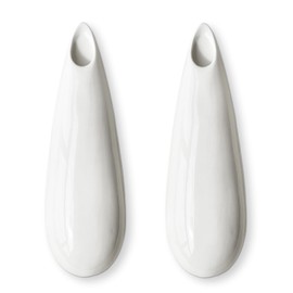 2 Pack White Ceramic Wall Vases,11.8 Inch Wall Hanging Plant Holder,Cubicle Modern Decor Plant Holder Vase for Indoor Plants, Hanging Propagation Flower Pots for Air Vases