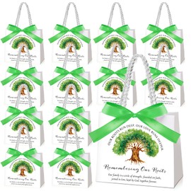 Weekgrat 50 Pcs Family Reunion Party Favors Family Tree Gift Bags Remembering Our Roots Gift Bags with Handles Small Candy Bags with Bow Ribbon Family Reunion Party Gift Bags for Family Gathering