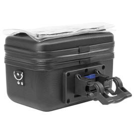 M-Wave Uetrecht HC Lenkertasche, Fahrrad Fronttasche, für jedes Fahrrad mit Abnehmbaren Schultergurt, aus ABS Hartschale, wasserdicht, 8 Liter, schwarz