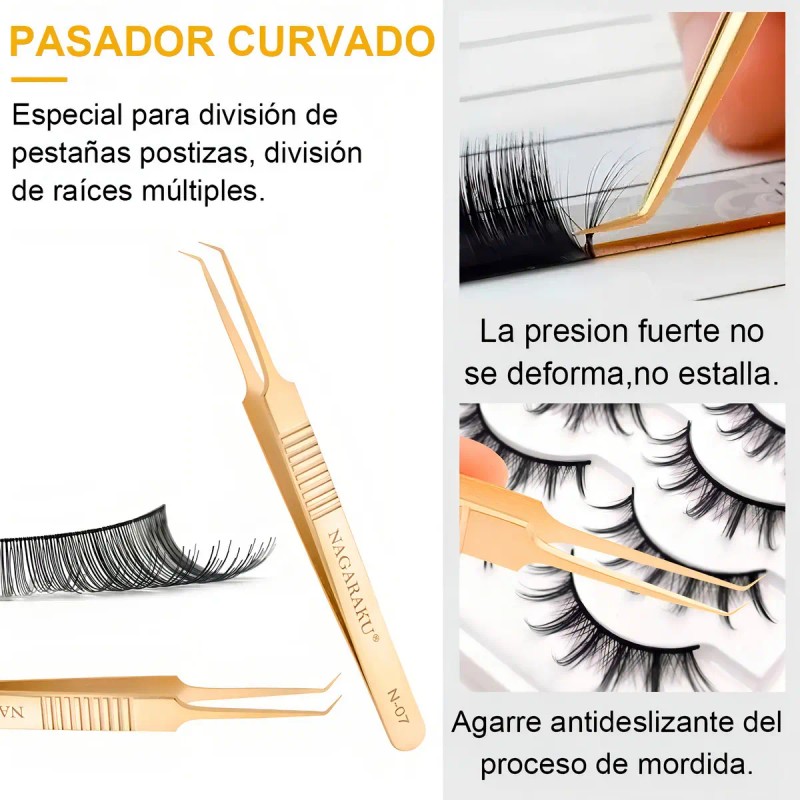 pinza L Nagaraku N-07 Para Pestañas De Volumen