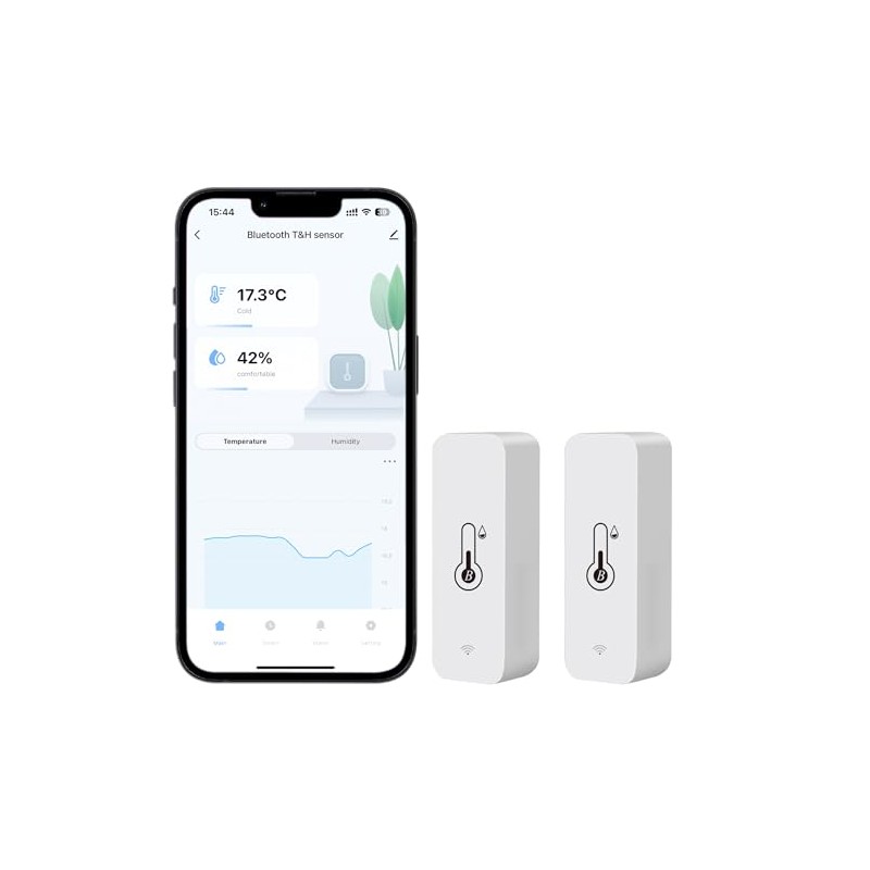 Bluetooth Thermometer Hygrometer Wireless Temperature Sensor Humidity Sensor with Notification