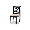 Baxton Studio Set of 4 166-10760-AMZ Dining Chairs, Sand/Espresso Brown