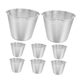 ULTECHNOVO 8pcs Nonstick Aluminum Flan Molds Round Baking Cups for Pudding Egg Tarts and Mini Cakes Bakeware with Even Heat Distribution for Results