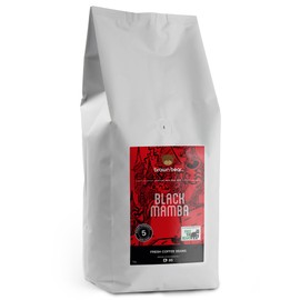 High Caffeine Strong Robusta Strongest Coffee Beans 1kg - Brown Bear Black Mamba Blend - For All Coffee Machines - Our Very Strongest Coffee Ever - Extra Strong Dark Roast Crema - Strength 5