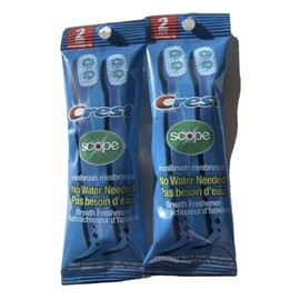 Crest Scope Mini Brushes-Disposable Toothbrushes with Toothpaste 2 - 2 packs
