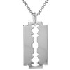 Sterling Silver Razor Blade Necklace with 24 inch Surgical Steel