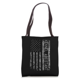 American Flag Job Title Worker Funny Kennel Assistant Tote Bag
