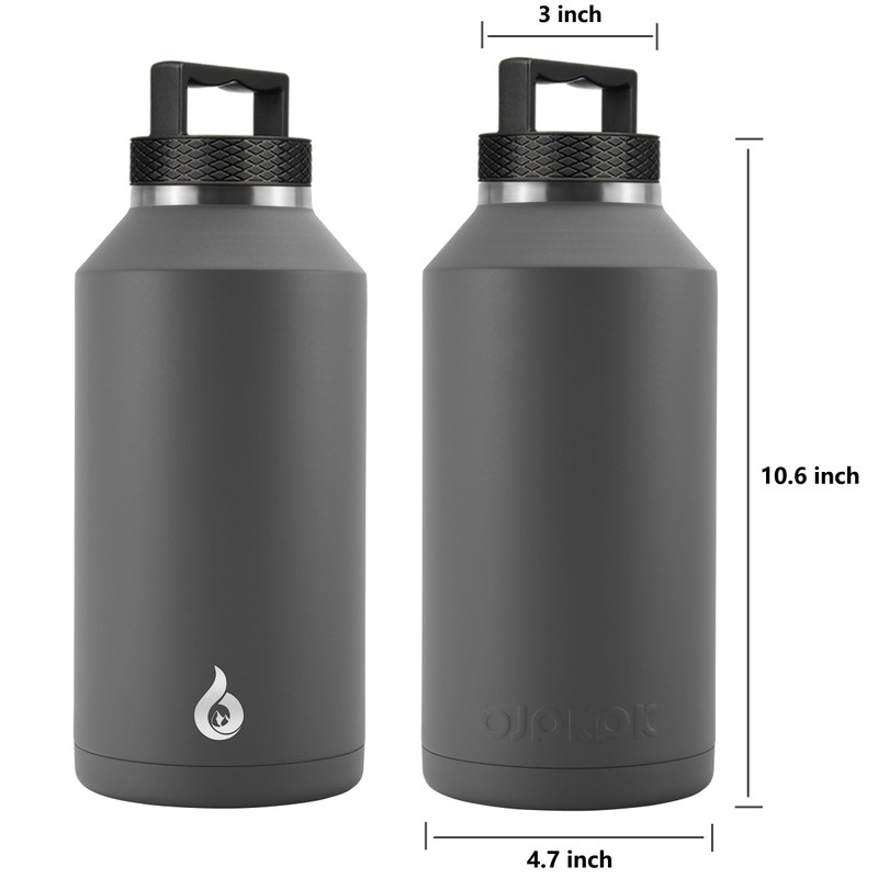 BJPKPK Half Gallon Water Bottle Insulated, Dishwasher Safe 64 oz