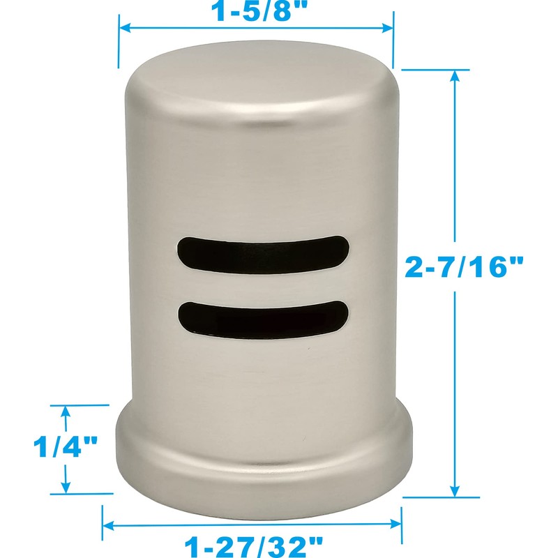 Stainless Steel Dishwasher Air Gap Cover only, Skirted, Replacement air