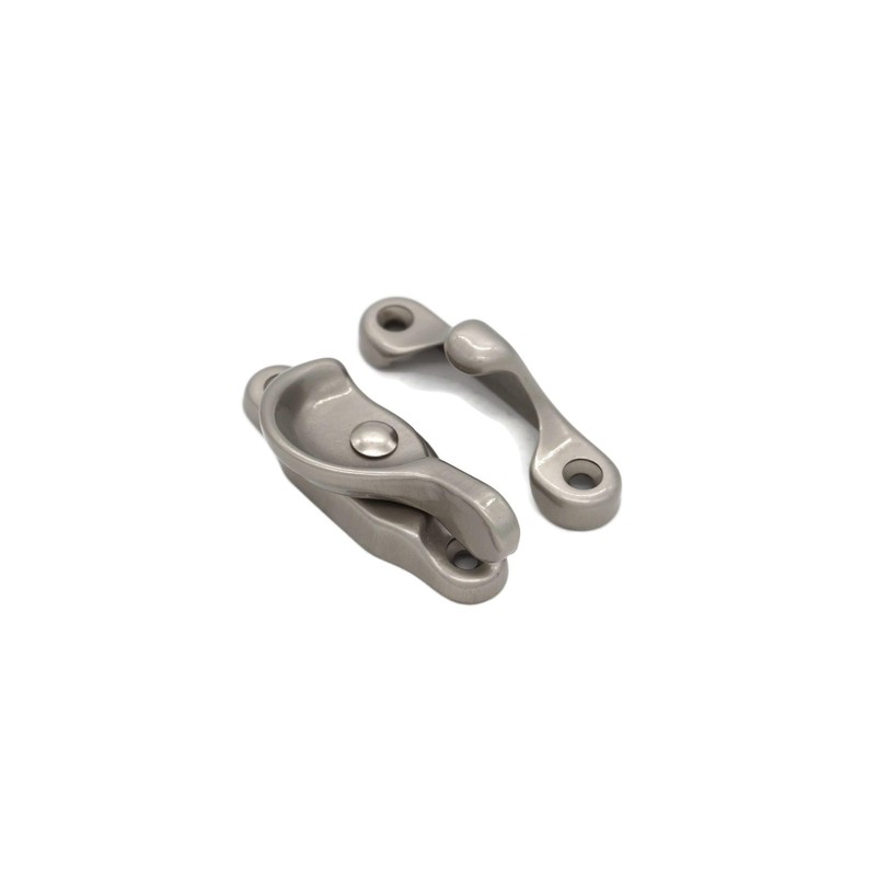 Window Sash Latch Cast Solid Brass Base with an Brushed