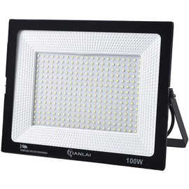 100W Reflector Led Exteriores Lampara Para Exterior, Iluminación Equivalente a 1000W，Luz Exterior IP 66, Iluminación 5500 LM, 6500K Luz Blanco Lámpara Suburbana Jardin Patio Plazas Estadio(AC85-145V)