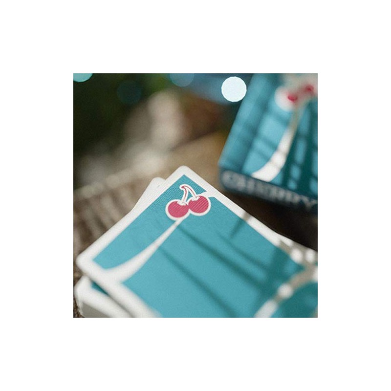 SOLOMAGIA Cherry Casino (Tropicana Teal) Playing Cards by Pure Imagination