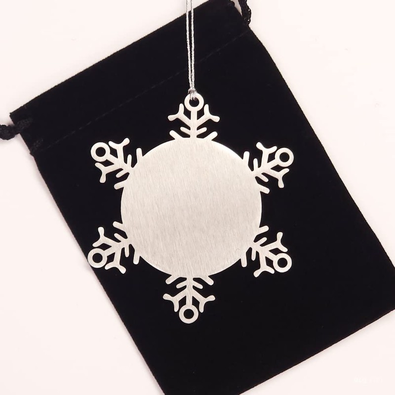 Inspirational Rudolph Christmas Ornament Engraved Snowflake for Colleague Coworker Family,