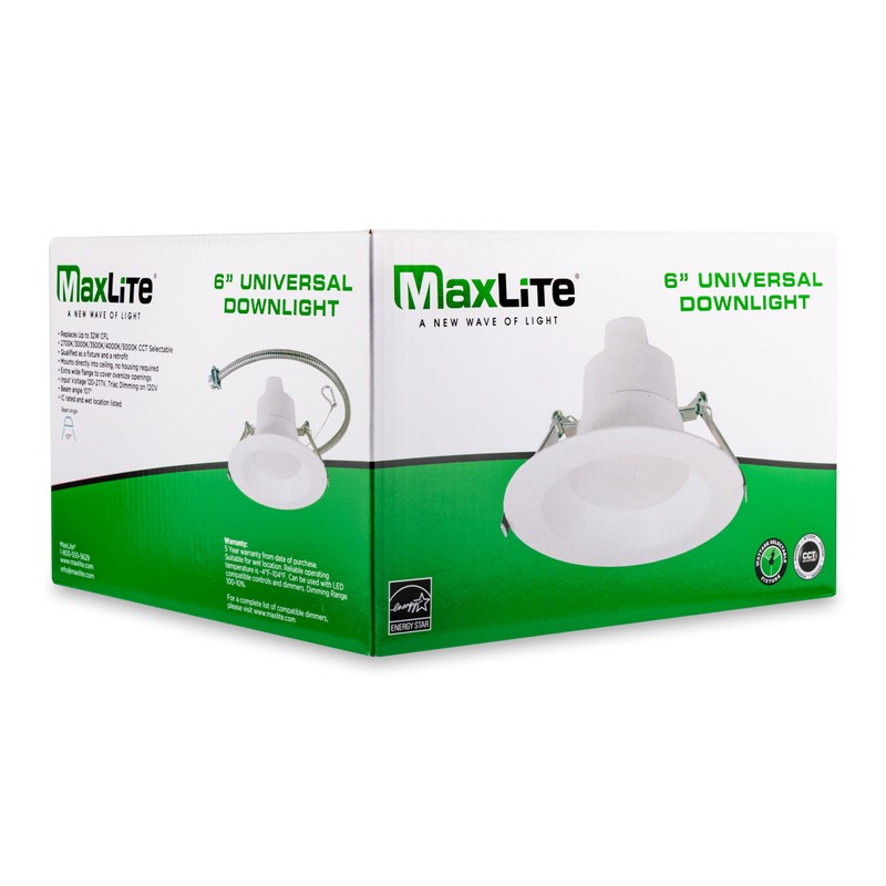 Maxlite RCF6T10WCS Universal Downlight 6 Inch LED Recessed Light -