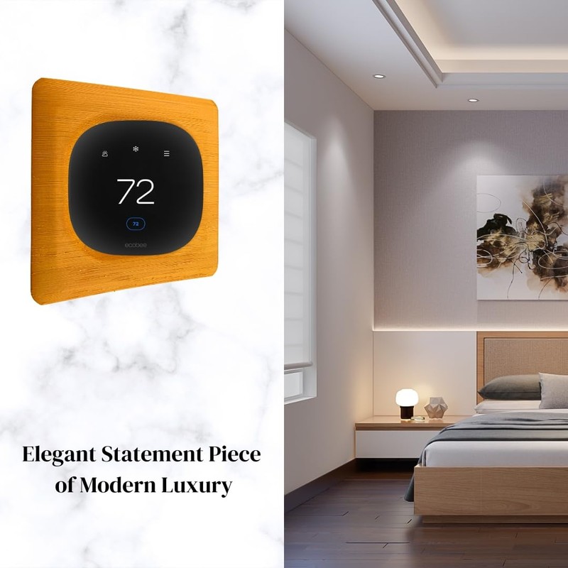 Elm Wood Square Wall Plate for Ecobee Smart Thermostat Enhanced