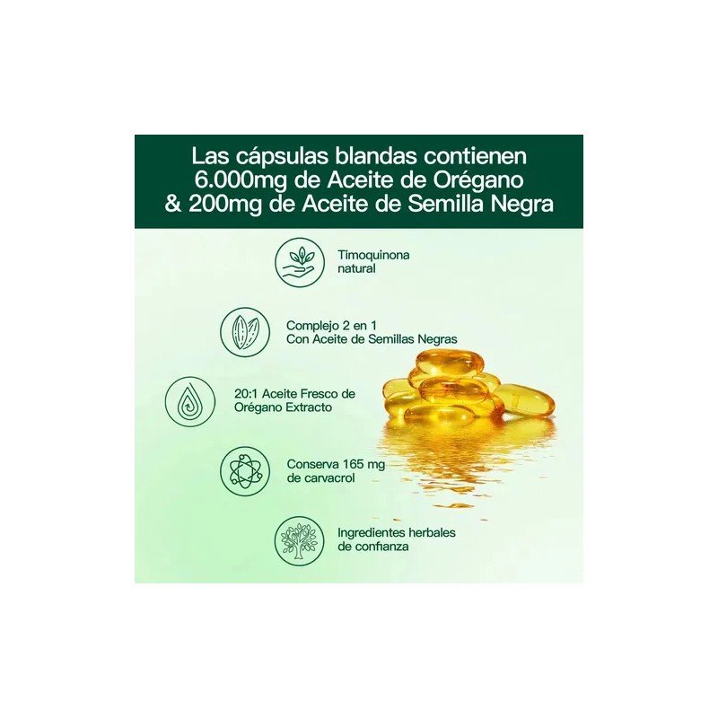 300 Cápsulas Con Aceite De Semilla Negra Aceite De Orégano