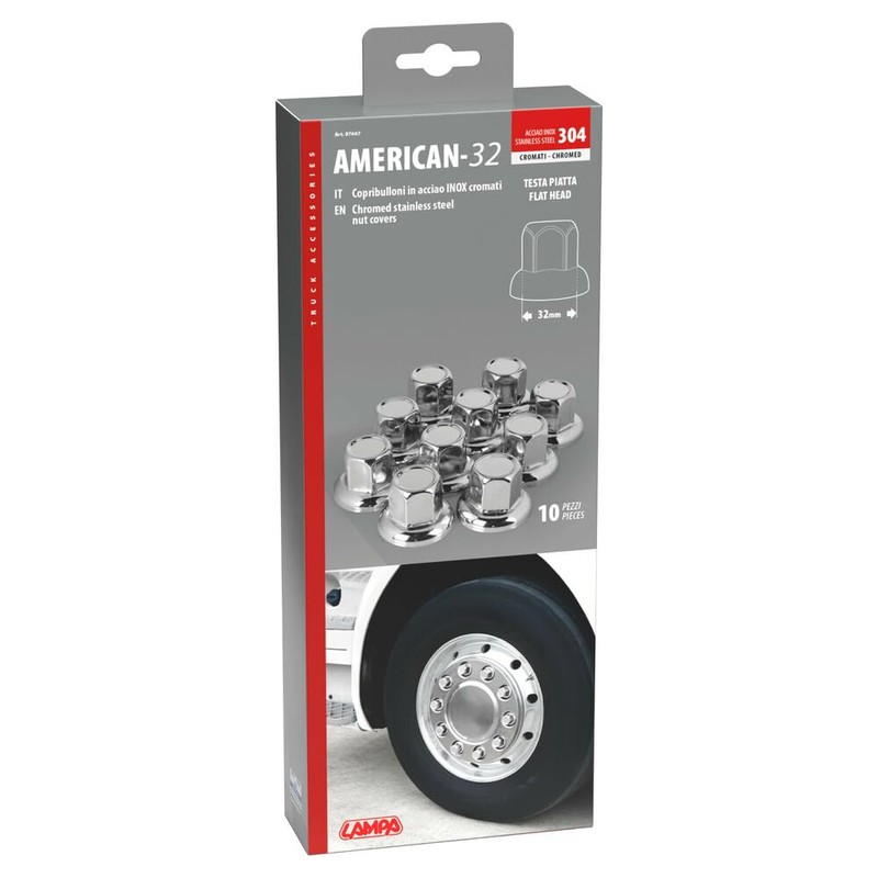Lampa 97667 American Set of 10 Bolt Covers for Trucks,