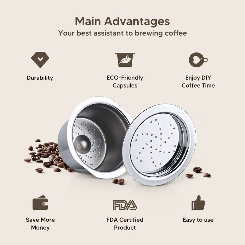 K-fee Verismo Cafissimo Tchibo Stainless Steel Reusable Coffee Capsule Filter
