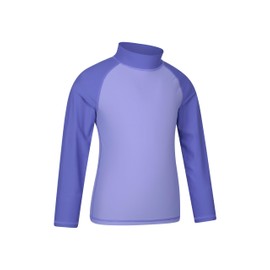 Mountain Warehouse Kids Rash Vest - UV Protection Rash Guard, Long Sleeves Childrens Rash Shirt, Flat Seams, Quick Drying, Stretch Fabric - Ideal for Swimming, Dusky Purple Kids Size 11-12 Years