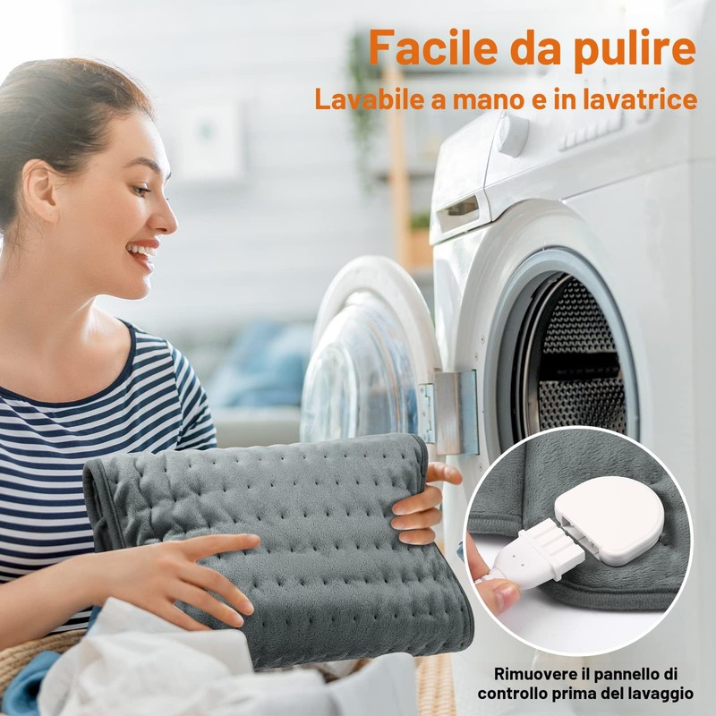 Termoforo Elettrico OneAmg 126x30cm Termoforo Lombare con 6 Livelli di