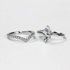 Michooyel Set of 2 Marquise Cut Engagement Rings Women's Wedding
