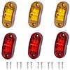 Tnisesm 6Pcs Amber+Red 2.5 Inch Waterproof Trailer Marker Lights, 2