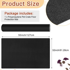 Drydiet PVC Pet Crate Floor Protection Mat 32" x 50" XXL Washable Floor Covering Reusable Waterproof Non Slip Rug Whelping Pad for Pet