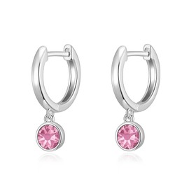 Philip Jones October Birthstone Hoop Earrings Created with Tourmaline Zircondia® Crystals