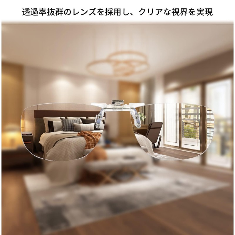 [CEETOL] 老眼鏡 クリップ式 クリップアップ クリップオン 前掛け老眼鏡 跳ね上げ式 ブルーライトカット UVカット 携帯便利