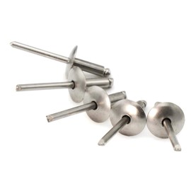 Stainless Steel Pop Rivets 3/16 Diameter (#6) Large Flange Blind Rivets 6-4LF, 3/16" x 1/4" Grip (0.188-0.250) Qty 100