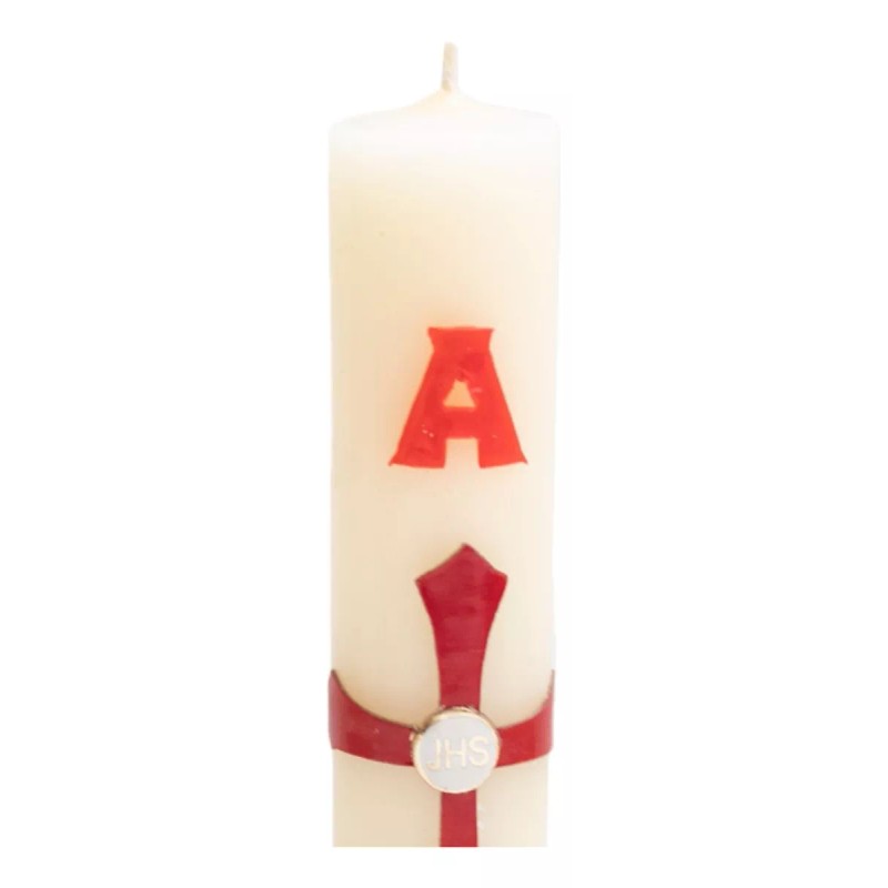 CEB 4 Cirios Pascuales Decorados Incrustación De Cera 19 Cm