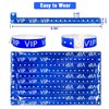 Ouchan Holographic VIP Plastic Wristbands Blue - 100 Pack Vinyl