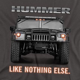 Hummer Like Nothing Else Unisex Adult T-Shirt for Men and Women, X-Large Charcoal