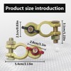2PCS Solid Brass Battery Terminal Connector Top Post End Clamps
