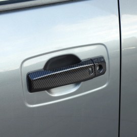 CSKT2022 8PCS ABS Carbon Fiber Exterior Door Handle Cover Trim Fits Nissan Titan 2016-23